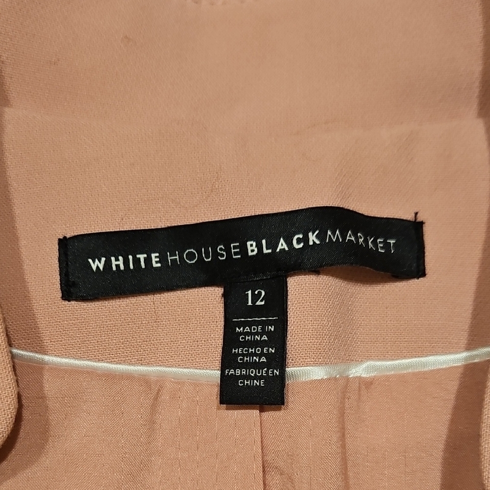 White House Black Market Pink Blazer with Notched Lapel and Peplum Fit - Picture 13 of 16